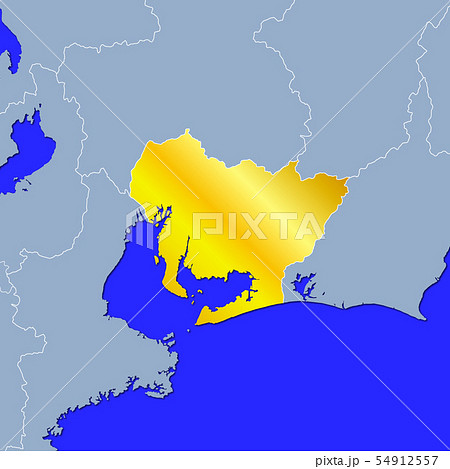 愛知県地図のイラスト素材