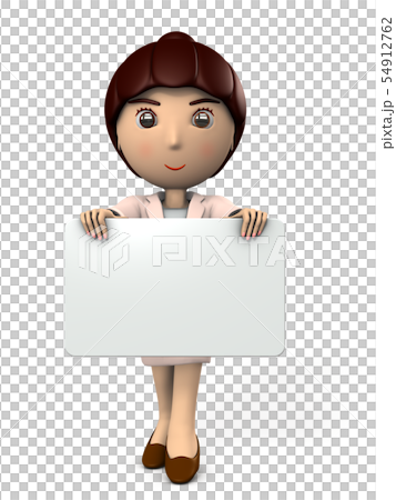 Woman in a suit with a message board 54912762