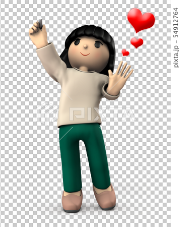 自由な発想でお絵かきする少女 54912764