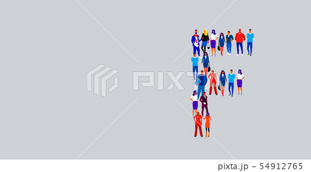 business people crowd forming shape letter F different men women businesspeople group standing 54912765