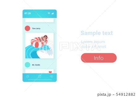 woman floating on inflatable ring girl relaxing in inner tube having fun sea or ocean summer 54912882