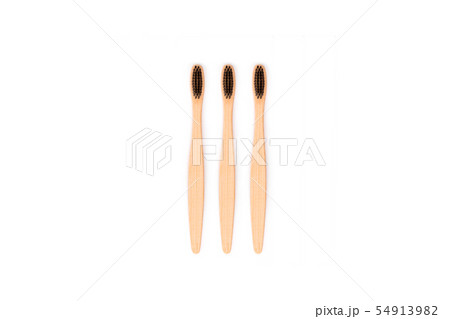 Bamboo toothbrush isolated on white background 54913982