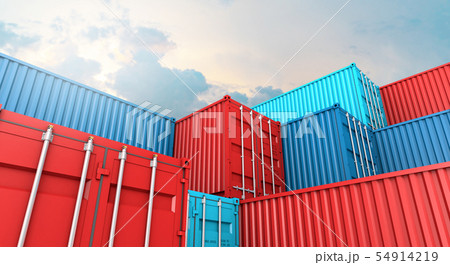 Stack of containers box, Cargo freight ship for Stack of containers box, Cargo freight ship for 54914219