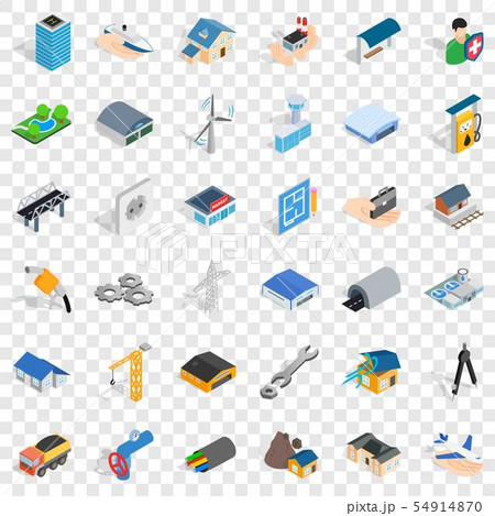 Construction site icons set, isometric style 54914870