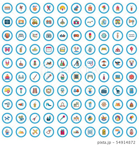 100 holidays family icons set, cartoon style 100 holidays family icons set, cartoon style 54914872