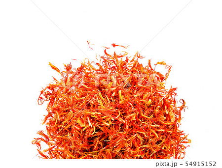 Safflower dried on white background Safflower dried on white background 54915152