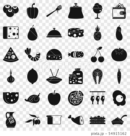 Gastronomy icons set, simple style Gastronomy icons set, simple style 54915162