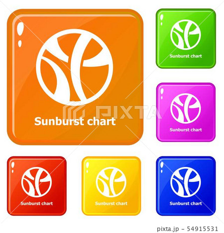 Sunburst chart icons set vector color Sunburst chart icons set vector color 54915531