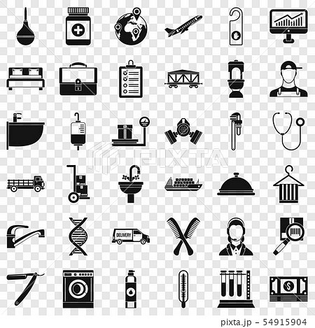 Work icons set, simple style 54915904