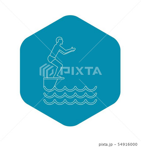 Jumping in a pool icon, simple style 54916000