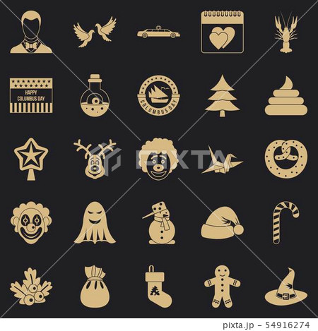 Holiday cake icons set, simple style Holiday cake icons set, simple style 54916274