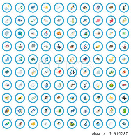 100 insurance icons set, isometric 3d style 100 insurance icons set, isometric 3d style 54916287