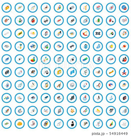 100 interface icons set, isometric 3d style 54916449