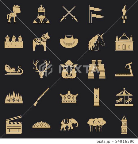 Horse icons set, simple style Horse icons set, simple style 54916590
