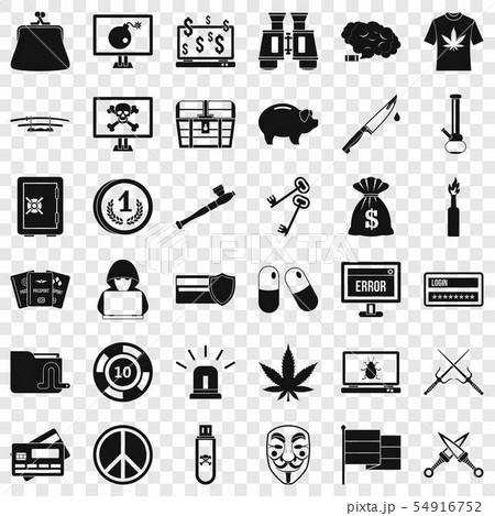 Washing money icons set, simple style 54916752