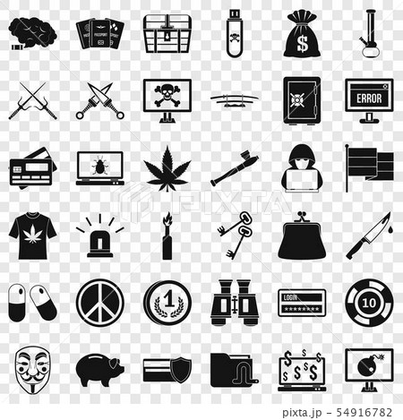 Criminal offence icons set, simple style 54916782