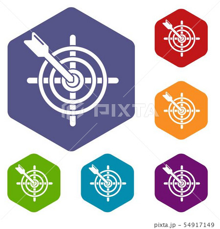 Arrow target icons vector hexahedron 54917149