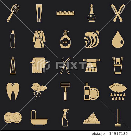 Wash icons set, simple style Wash icons set, simple style 54917186