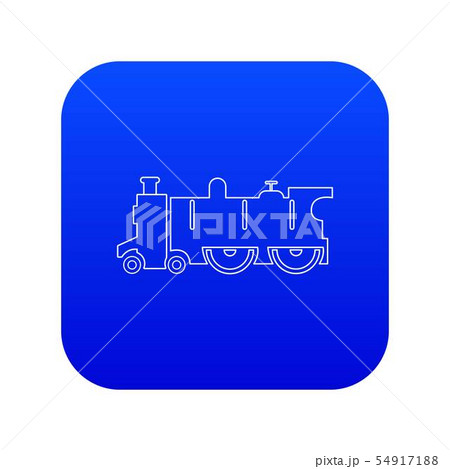 Old steam locomotive icon blue vector Old steam locomotive icon blue vector 54917188
