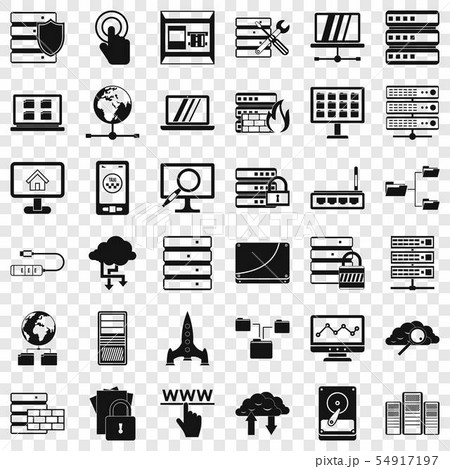 Data protection icons set, simple style Data protection icons set, simple style 54917197