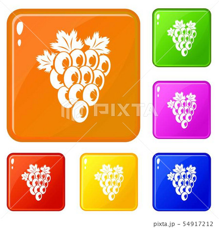 Bunch of grape icons set vector color Bunch of grape icons set vector color 54917212