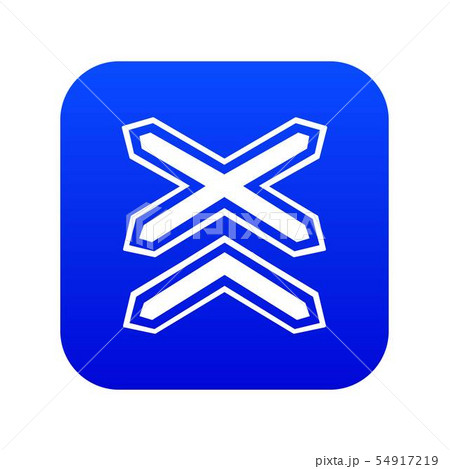 Two line non barrier railways icon blue vector Two line non barrier railways icon blue vector 54917219
