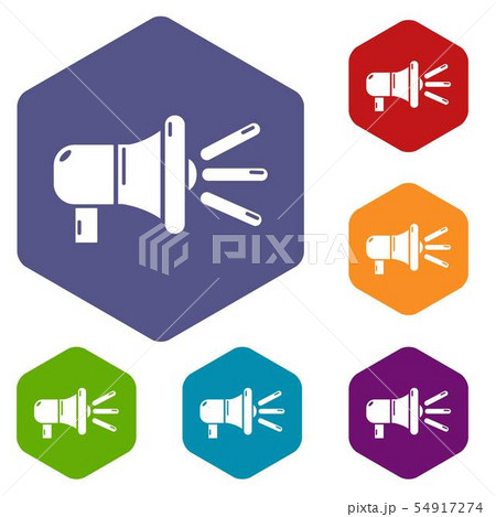 Megaphone icons vector hexahedron 54917274