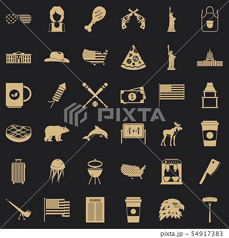 America icons set, simple style America icons set, simple style 54917383