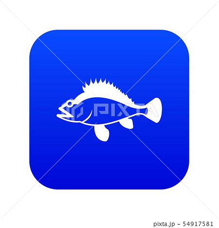 Rose fish, Sebastes norvegicus icon digital blue 54917581