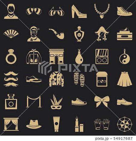 Fashion clothes icons set, simple style Fashion clothes icons set, simple style 54917687
