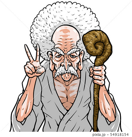 神様 白着物 左杖右チョキ 神様 白着物 左杖右チョキ 54918154