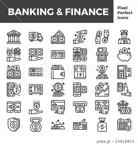 Banking and finance outline icon Banking and finance outline icon 54918855