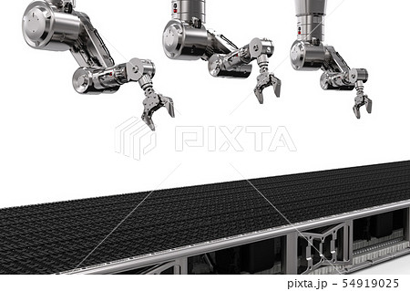 robot arm with conveyor line 54919025