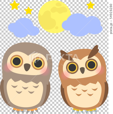 Owl and earthworm 54919280