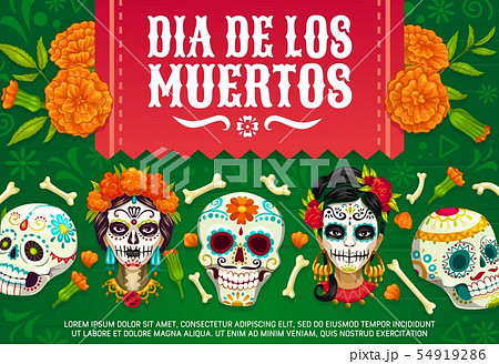 Mexican Day of Dead skulls, Dia de los Muertos 54919286