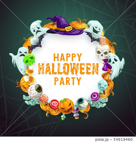 Halloween trick or treat party witch monsters 54919460