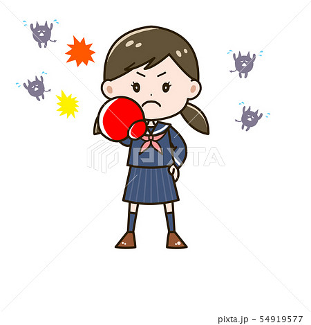ウィルス 撃退する女の子 ポーズ イラスト ウィルス 撃退する女の子 ポーズ イラスト 54919577