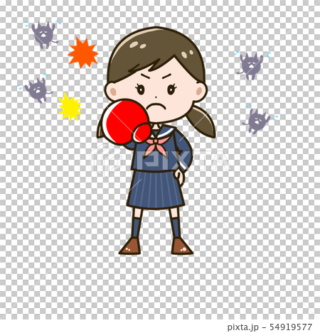 ウィルス 撃退する女の子 ポーズ イラスト ウィルス 撃退する女の子 ポーズ イラスト 54919577