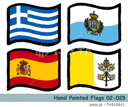 Hand Drawn Flag Icon Greek Flag San Marino Stock Illustration