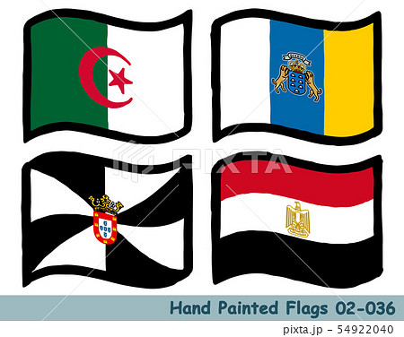 手描きの旗アイコン,アルジェリアの国旗,カナリア諸島の旗,セウタの旗,エジプトの国旗