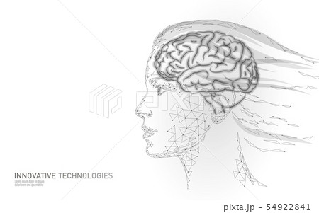 Female Face Brain Creativity Brainstorm のイラスト素材