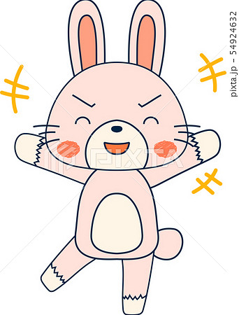 かわいい うさぎ マスコット 表情 ポーズ イラストのイラスト素材