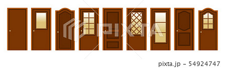 Set of modern wooden doors to design home interior 54924747