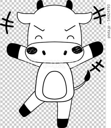 かわいい 牛 肉牛 家畜 マスコット 表情 ポーズ イラストのイラスト素材 54924793 Pixta