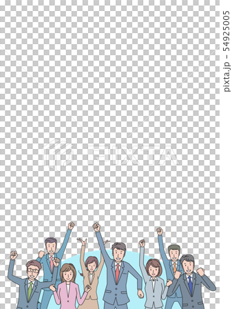 Office workers gathering at guts pose 54925005
