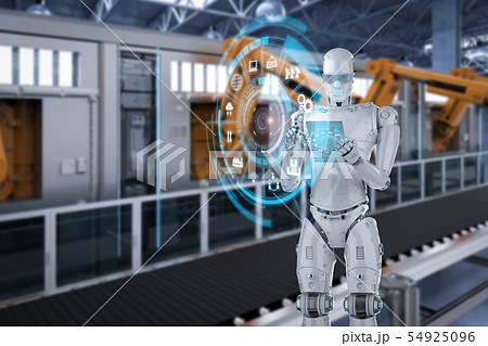 robot with glass tablet 54925096