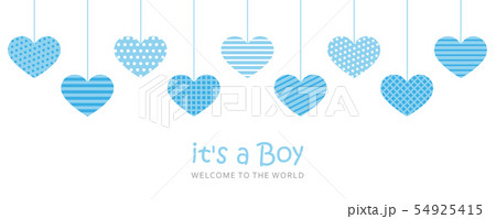 its a boy welcome greeting card for childbirth with hanging hearts 54925415