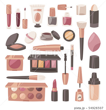 Cosmetic beauty make up cosmetology for beautiful woman with makeup foundation powder or eyeshadow Cosmetic beauty make up cosmetology for beautiful woman with makeup foundation powder or eyeshadow 54926507