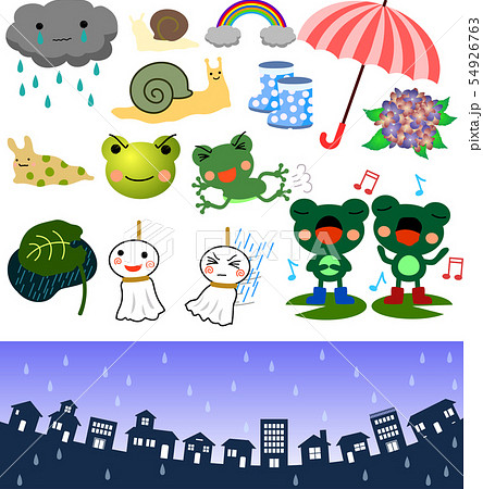 6月 梅雨 イラストのイラスト素材