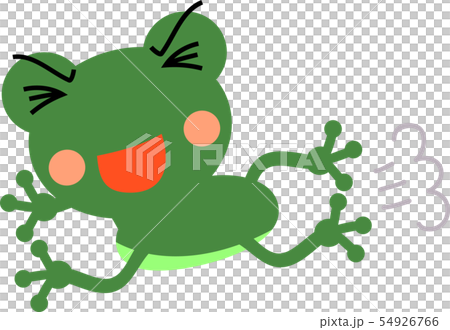 6月 梅雨 イラスト かえる ジャンプのイラスト素材